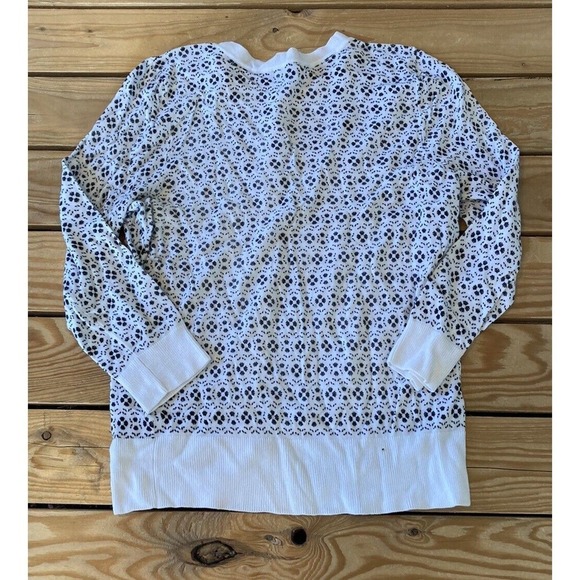 Halogen Button Front Cardigan Sweater Size Small Women’s Ivory Black - Picture 2 of 7